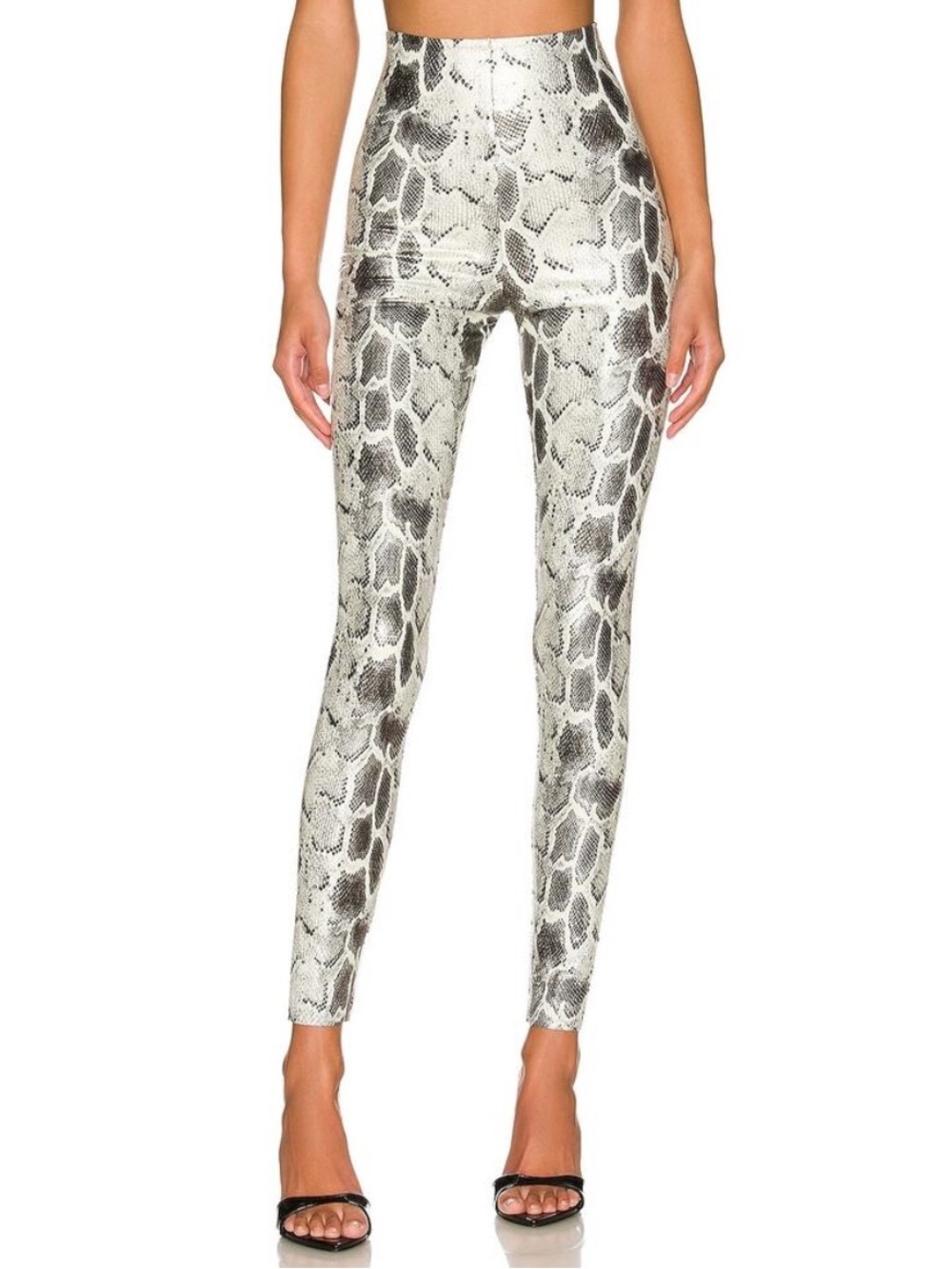Commando Faux Leather Animal Legging Fog Python Snakeskin Gray Size XS NWT New
